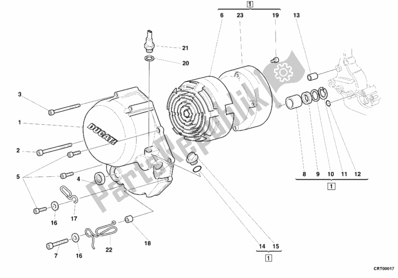 Toutes les pièces pour le Couvercle D'embrayage du Ducati Supersport 750 SS 2000